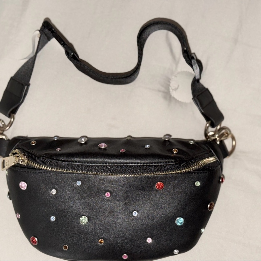 FANNY PACK 

Steve Madden Black Mini Crossbody Bag with Multicolor Studs